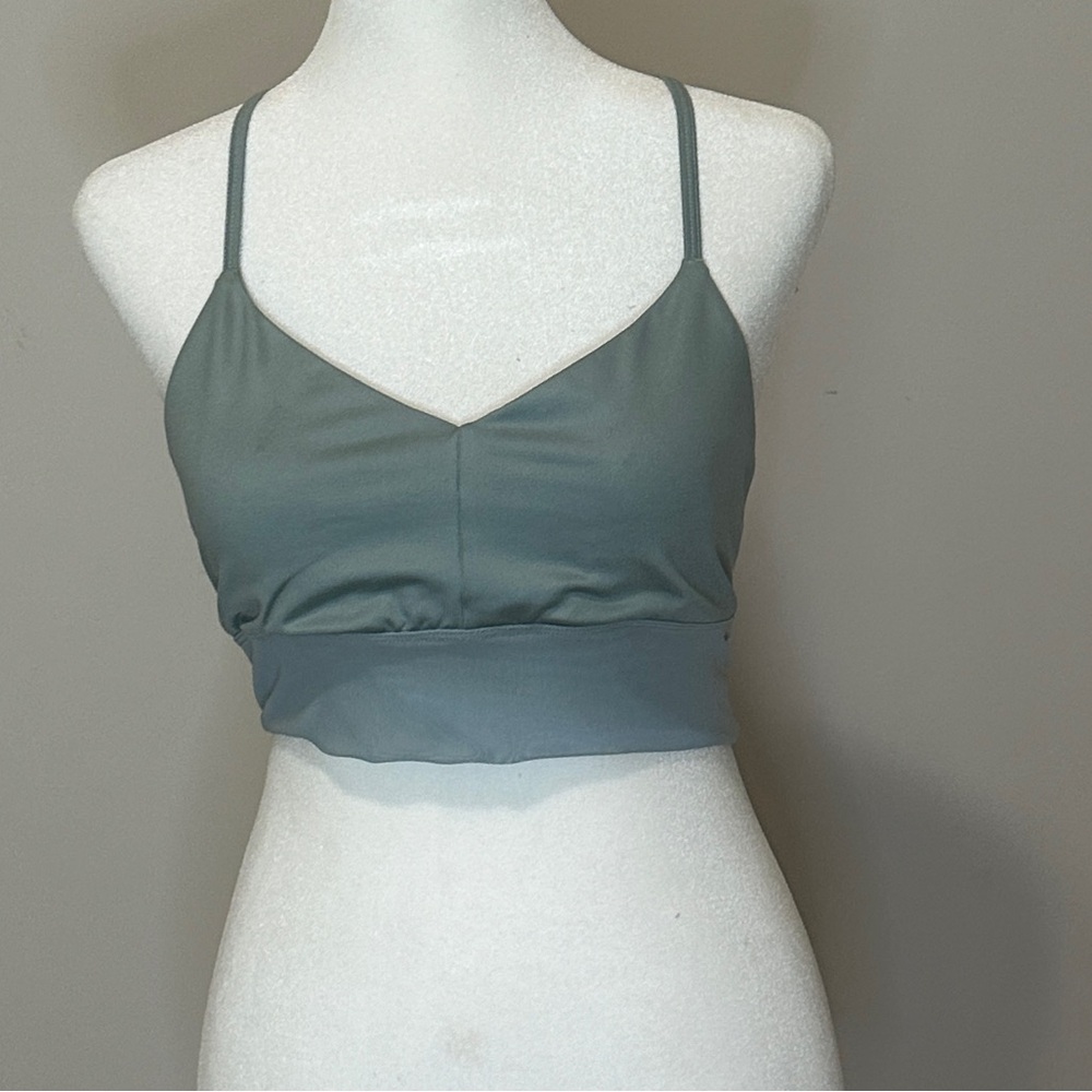 Alo Yoga Lavish Lush bra in moss glossy green size Medium M